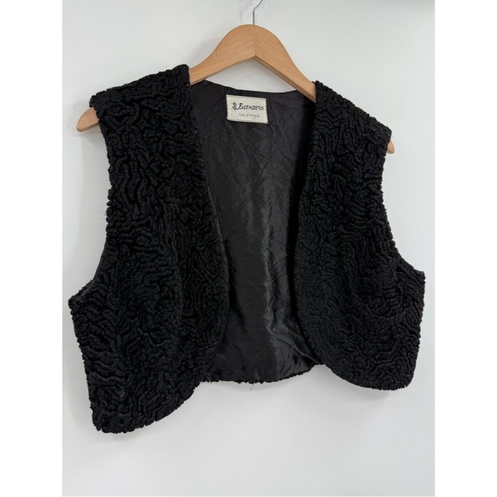 S. Eisenberg California Vintage Persian Lamb Cropped Vest | Black | One Size